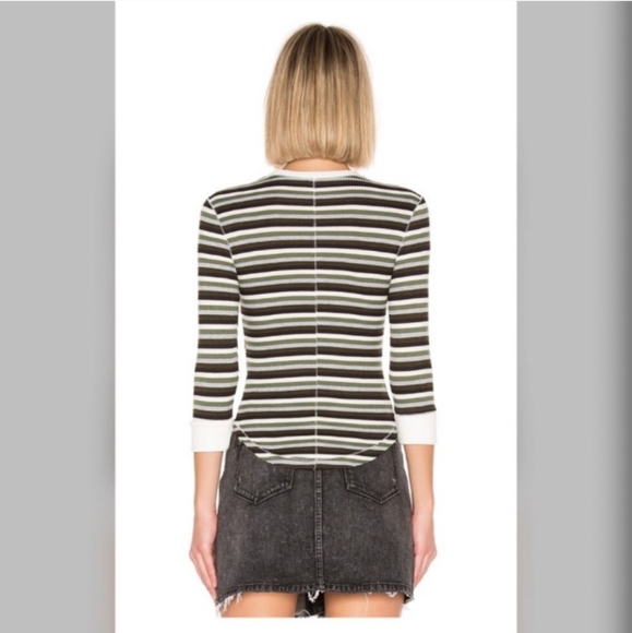Free People Intimately Good On You Ribbed Stripe Ringer Baseball Tee Size XS - Picture 4 of 9